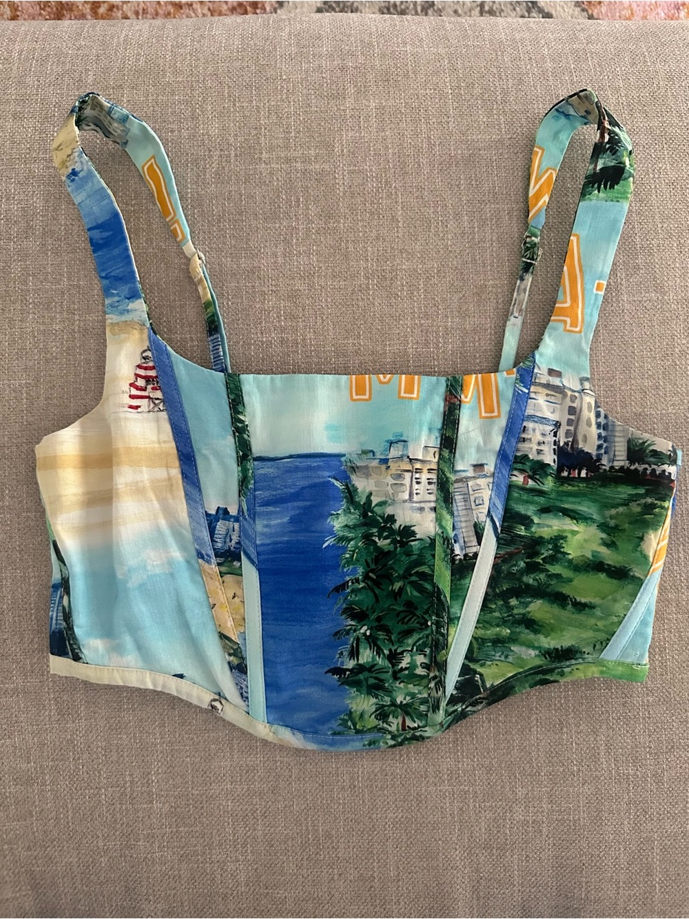 Bershka corset Crop Top in Aqua and Green